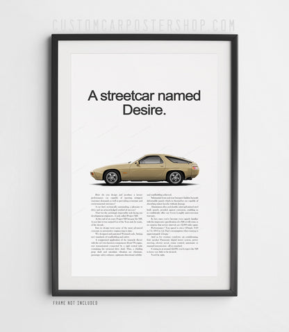 Porsche 928 Retro Ad - Streetcar Named Desire