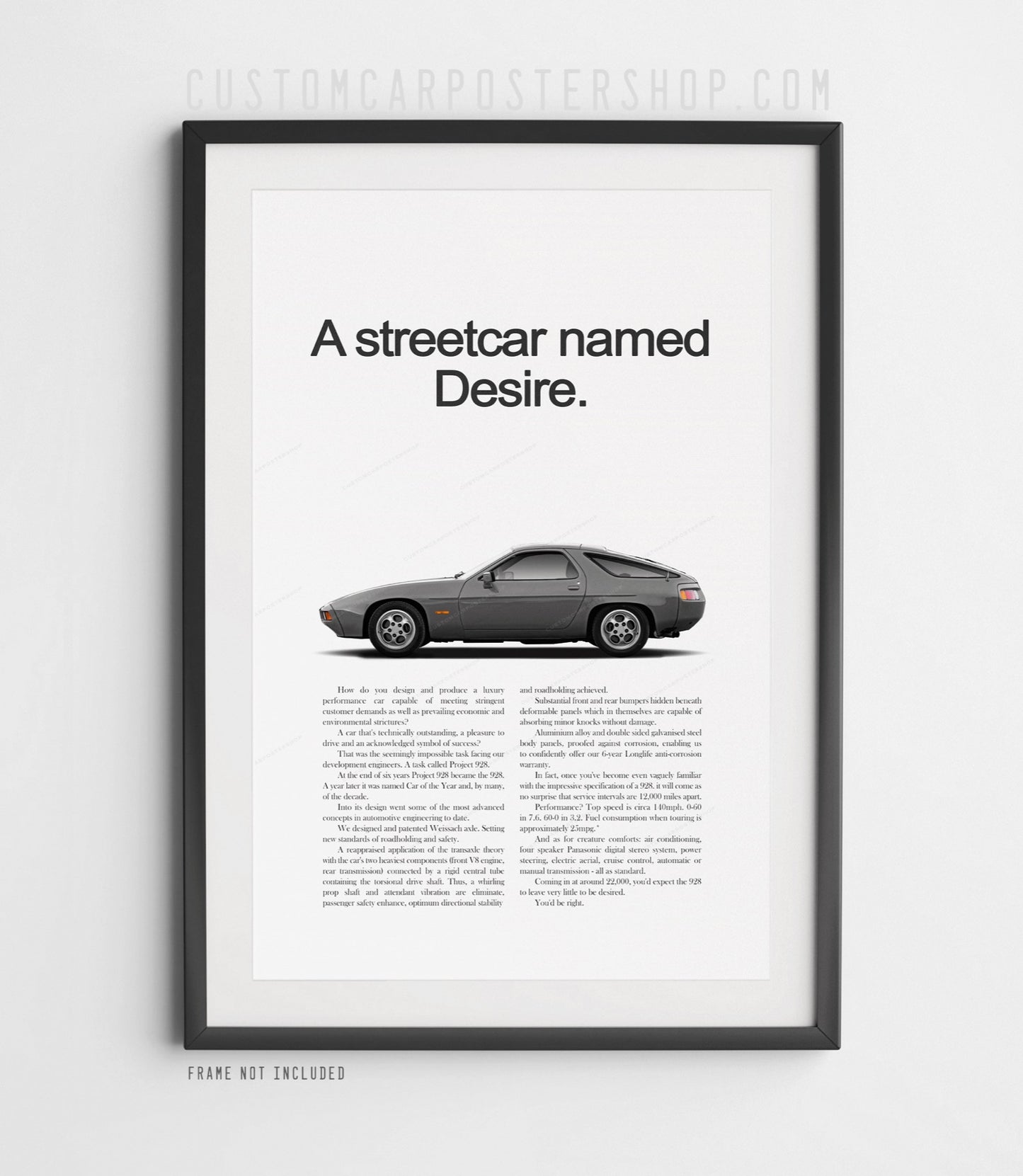Porsche 928 Retro Ad - Streetcar Named Desire