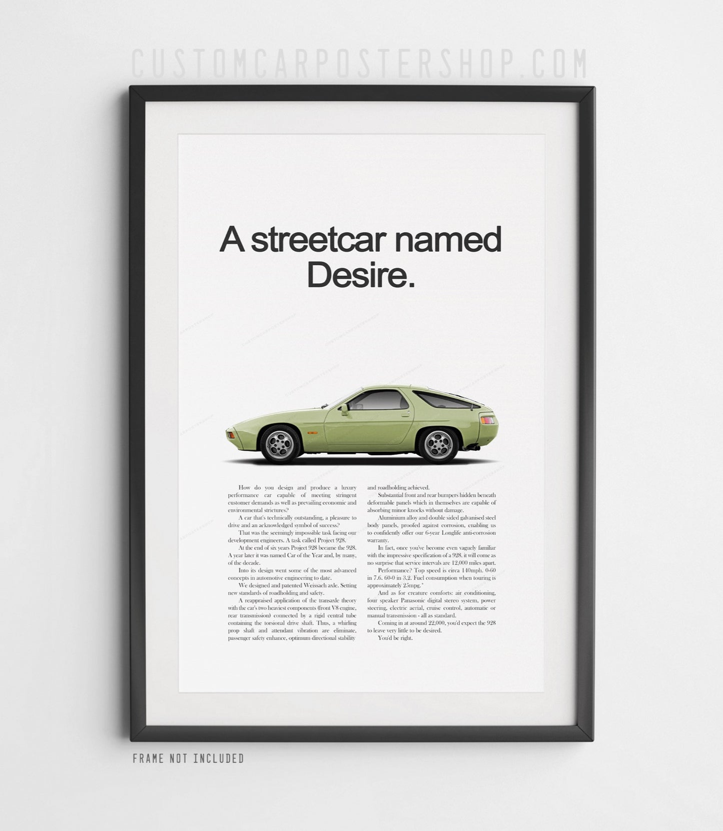 Porsche 928 Retro Ad - Streetcar Named Desire