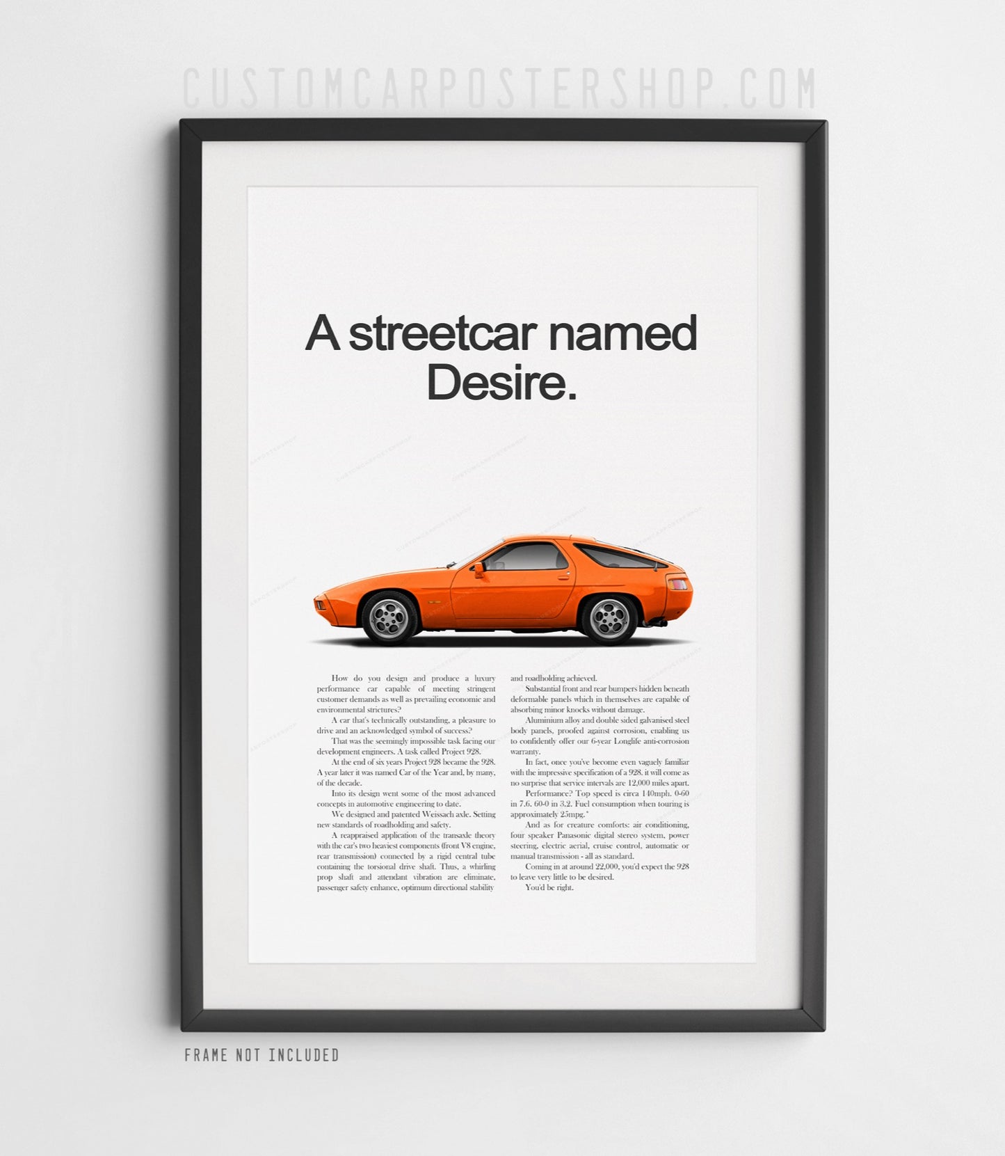 Porsche 928 Retro Ad - Streetcar Named Desire