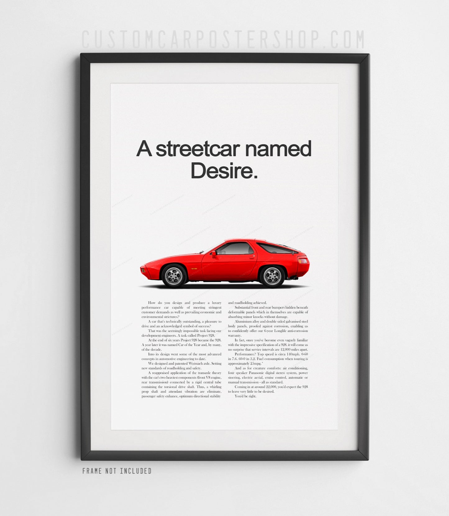 Porsche 928 Retro Ad - Streetcar Named Desire