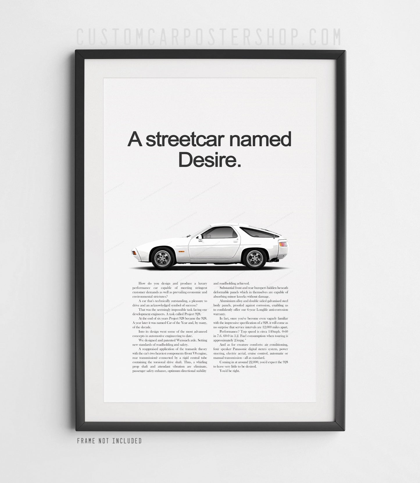 Porsche 928 Retro Ad - Streetcar Named Desire