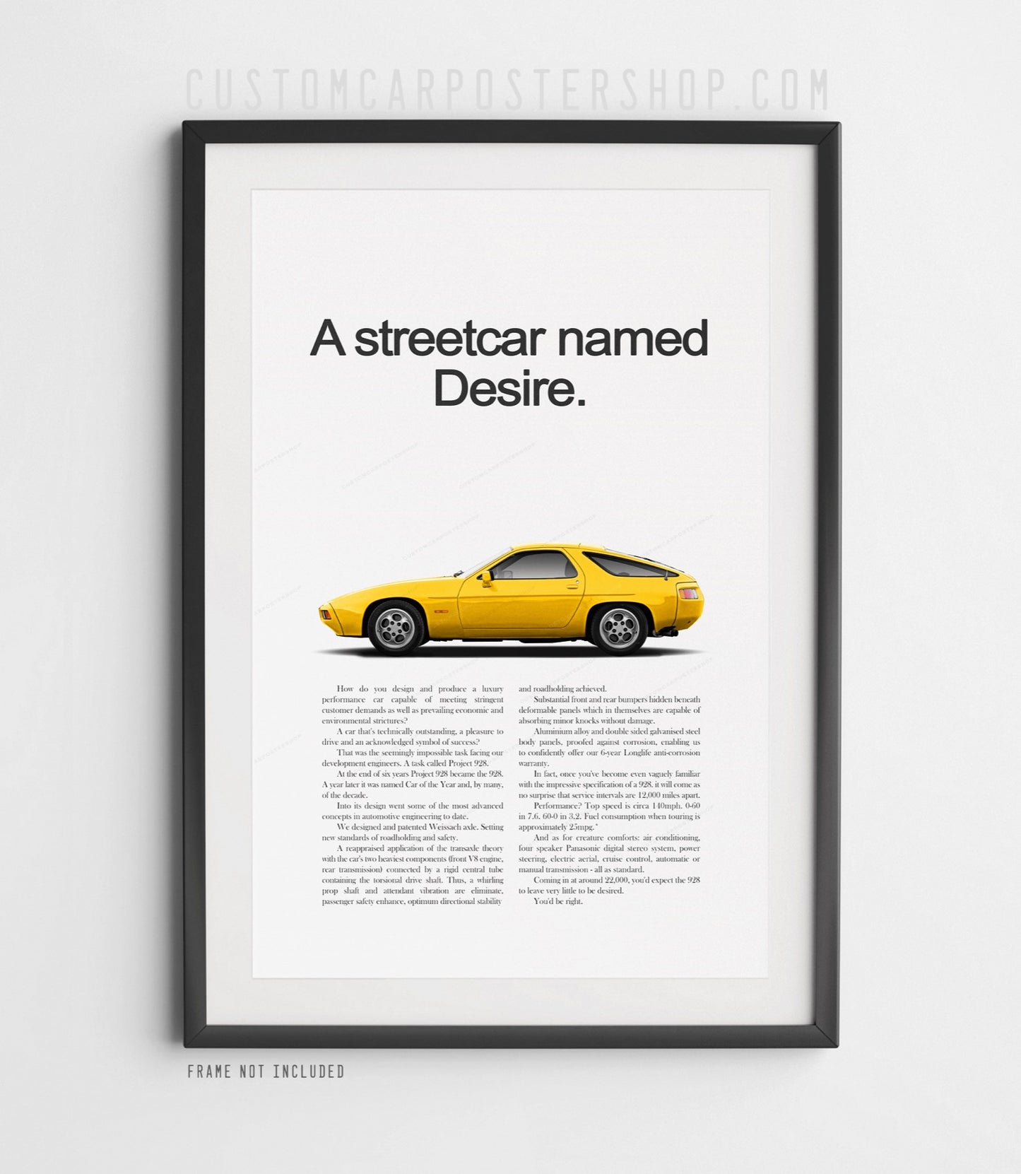 Porsche 928 Retro Ad - Streetcar Named Desire