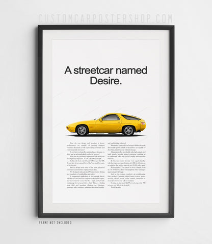Porsche 928 Retro Ad - Streetcar Named Desire