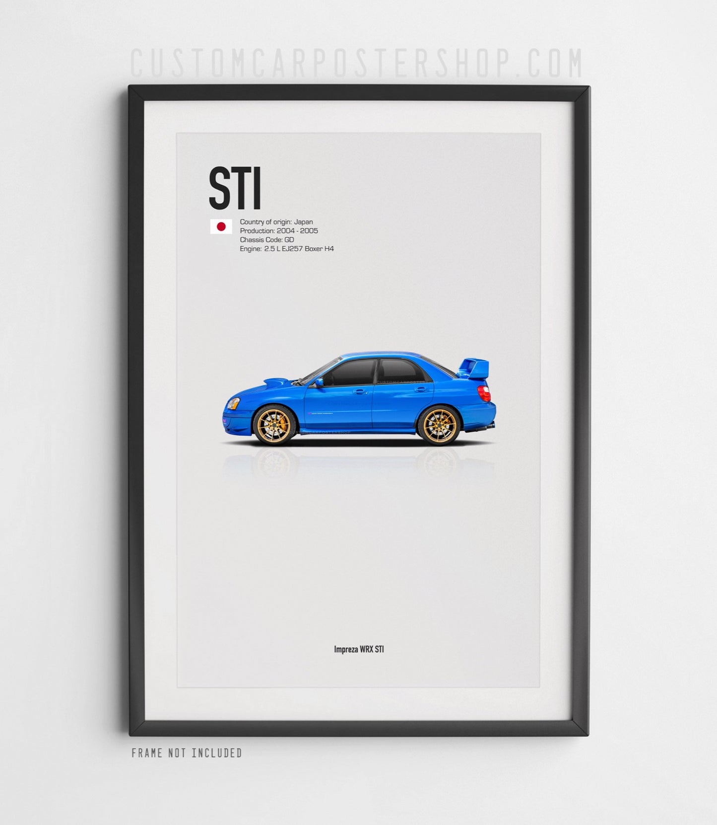 Blue Subaru Blobeye Impreza WRX STi (2nd Gen) Poster Print Ad