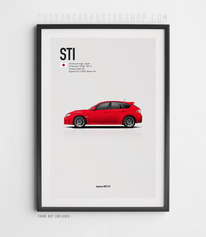 Subaru Impreza WRX STi Hatchback (GR) Poster