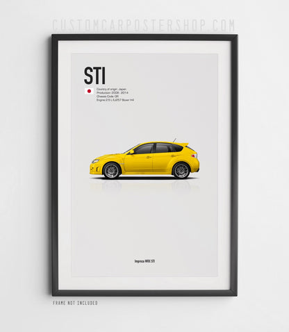 Subaru Impreza WRX STi Hatchback (GR) Poster