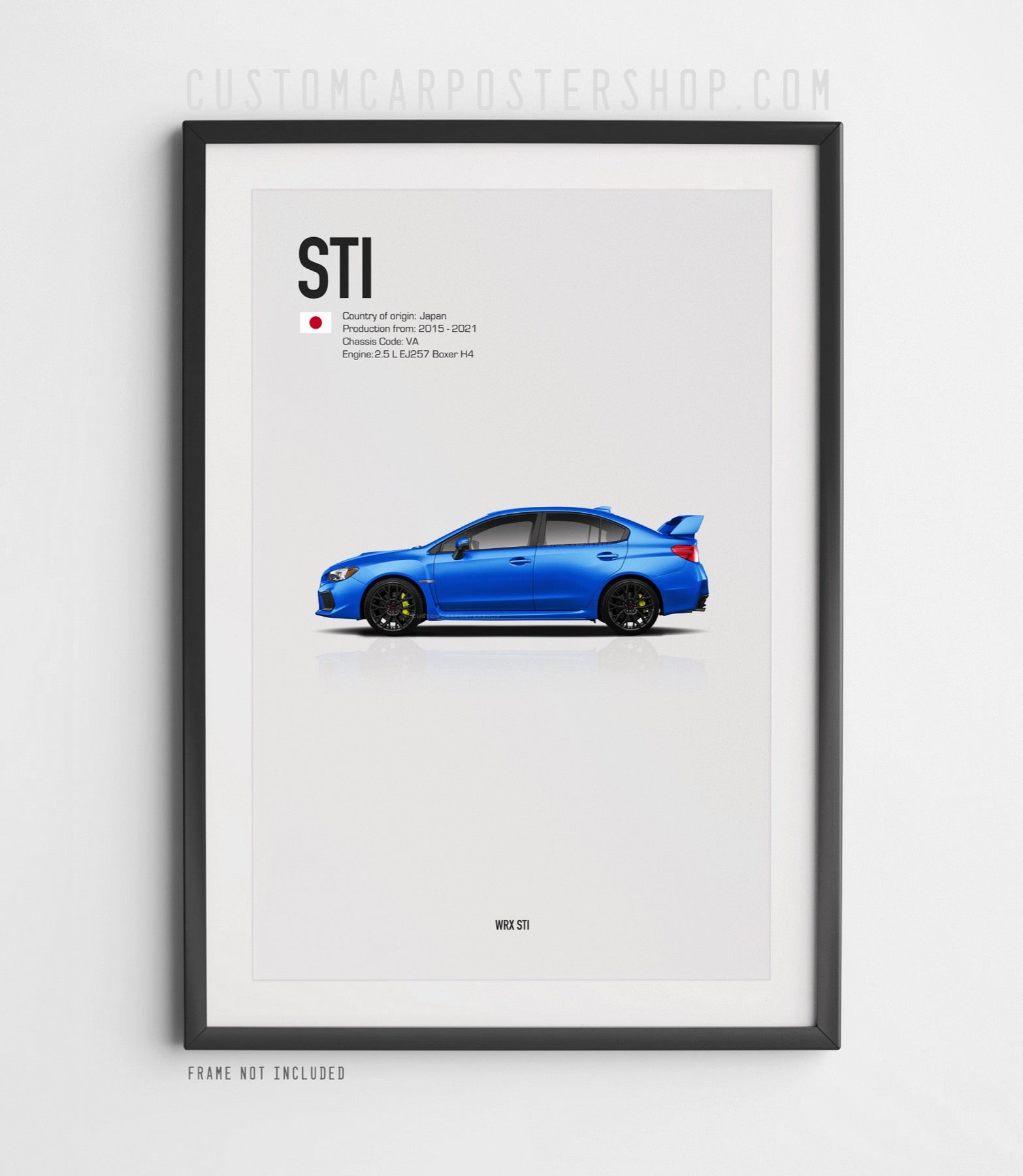 Blue Subaru WRX STi (VA) Poster Art Print