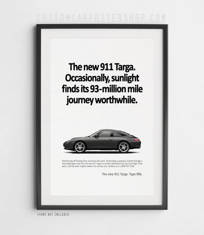 Porsche 996 Targa Classic Ad Poster – “Sunlight”