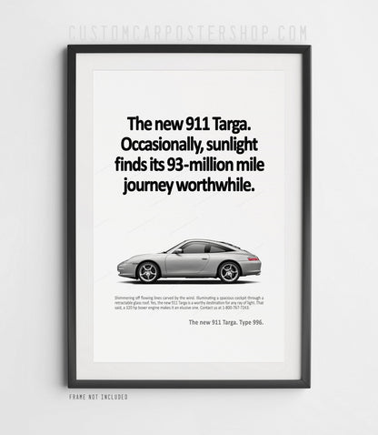 Porsche 996 Targa Classic Ad Poster – “Sunlight”