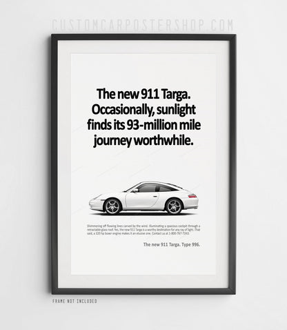 Porsche 996 Targa Classic Ad Poster – “Sunlight”