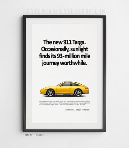 Porsche 996 Targa Classic Ad Poster – “Sunlight”
