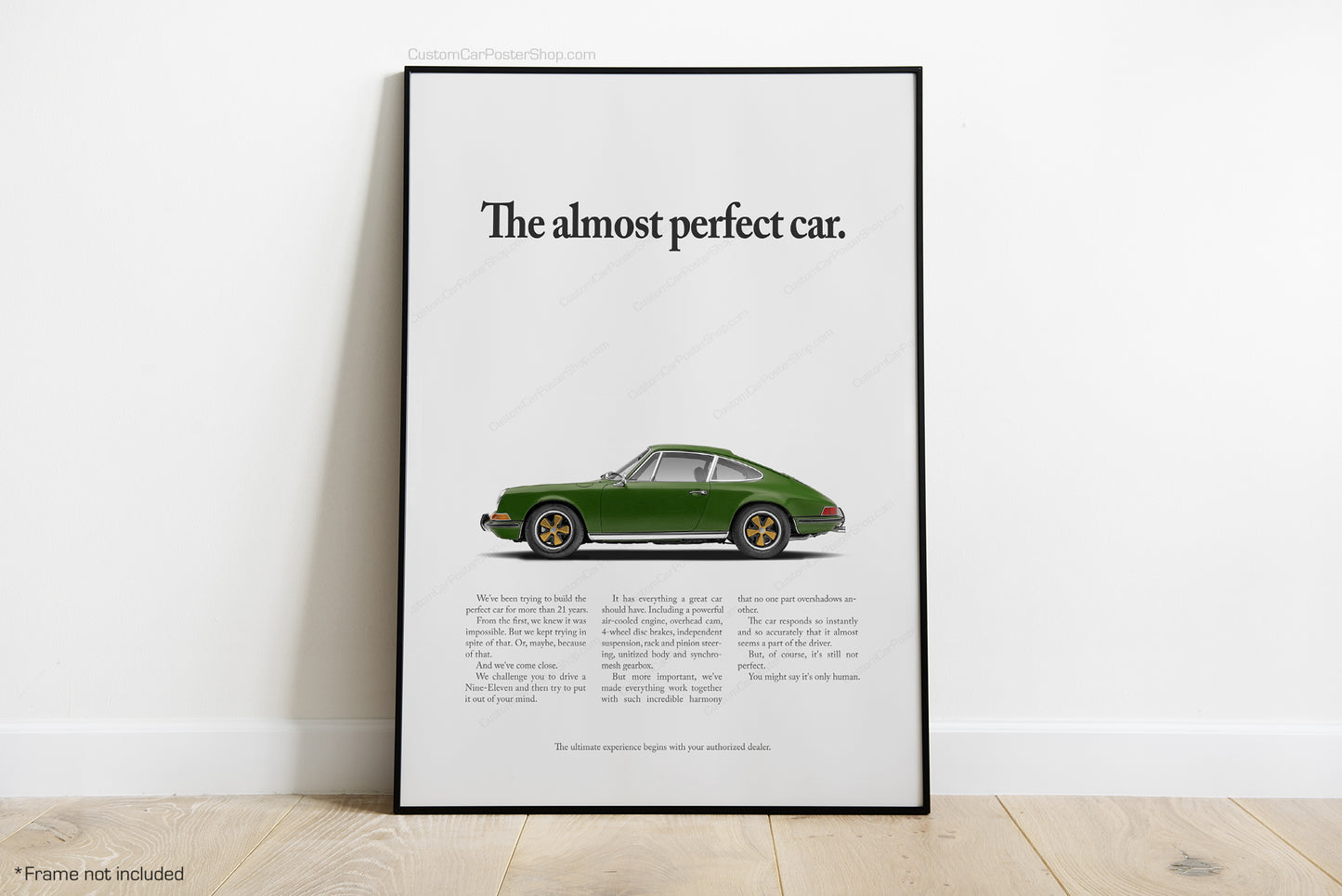 The Almost Perfect Car - Classic Car Poster Porsche 911 Vintage Porsche Ads