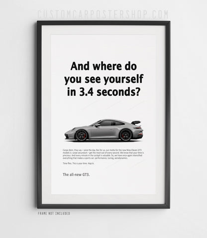 Porsche 911 GT3 (992) Vintage Ad - Precious Time