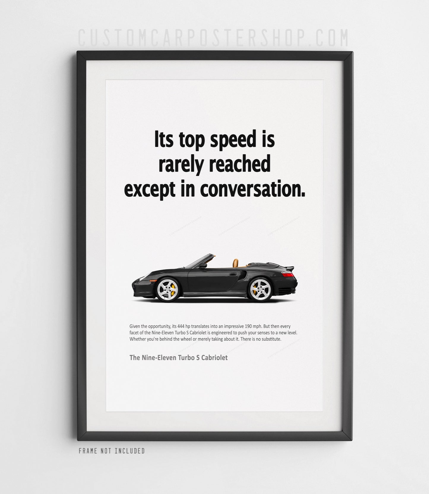 Porsche 996 Turbo S Cabriolet Retro Print Ad Reproduction - Top Speed Conversation