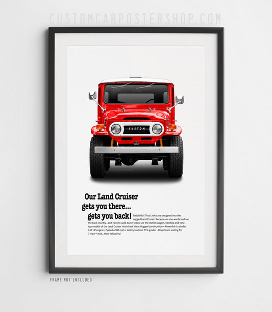 Toyota FJ40 Print Ad Reproduction Gets You There.