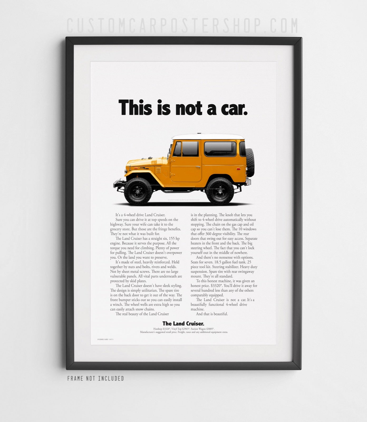 Toyota FJ40 Classic Print Ad - This Is Not A Car