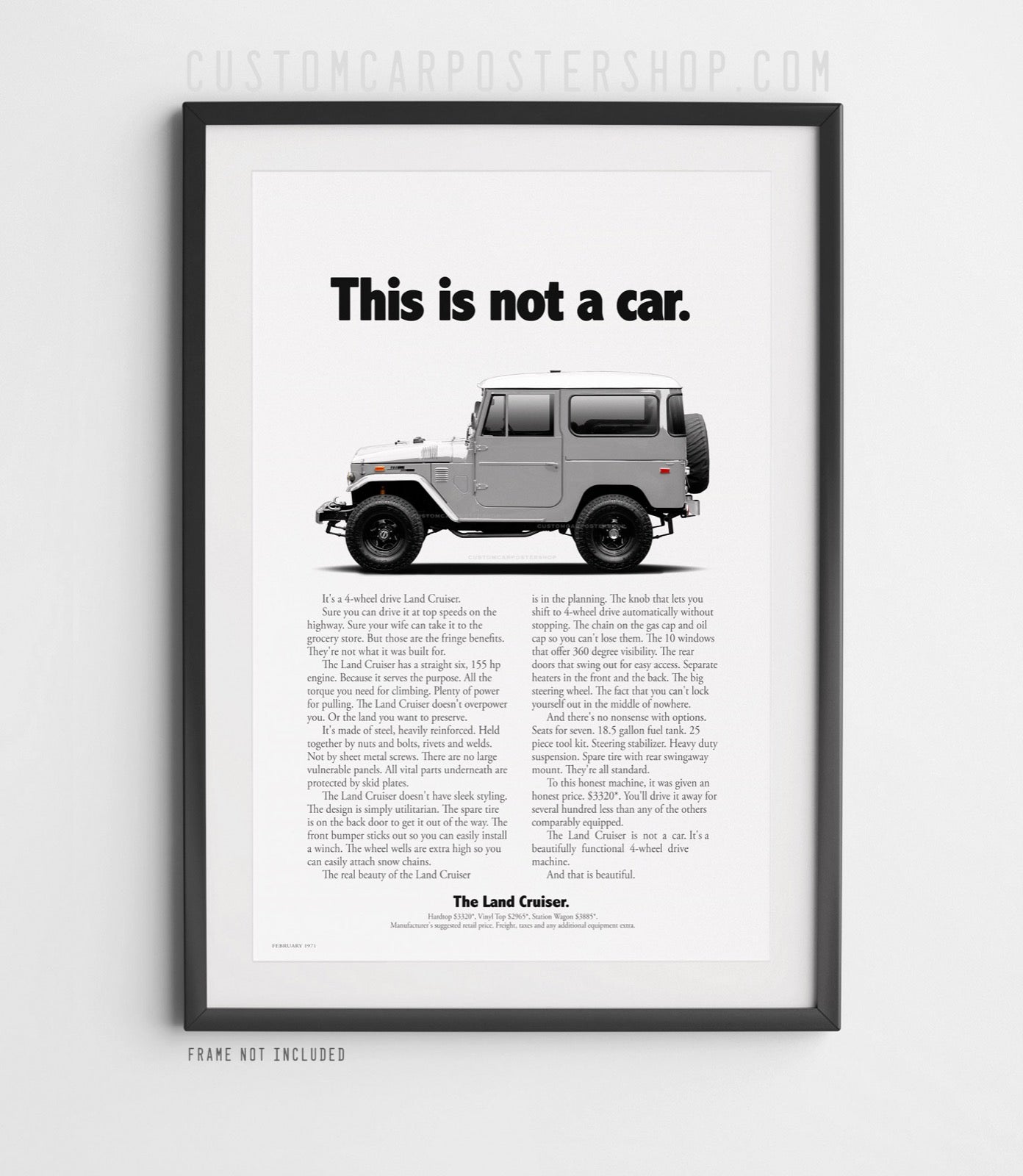 Toyota FJ40 Classic Print Ad - This Is Not A Car