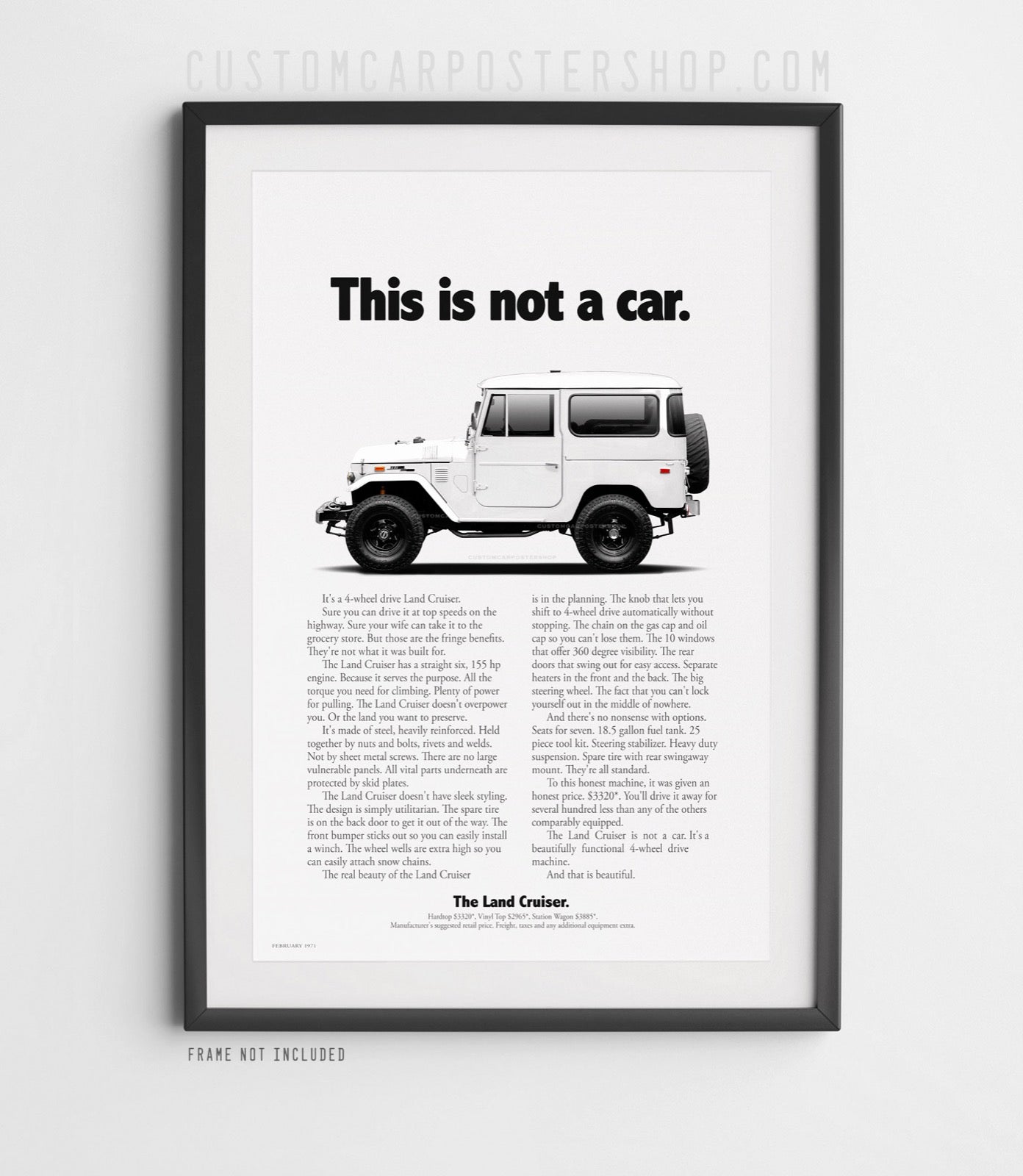 Toyota FJ40 Classic Print Ad - This Is Not A Car