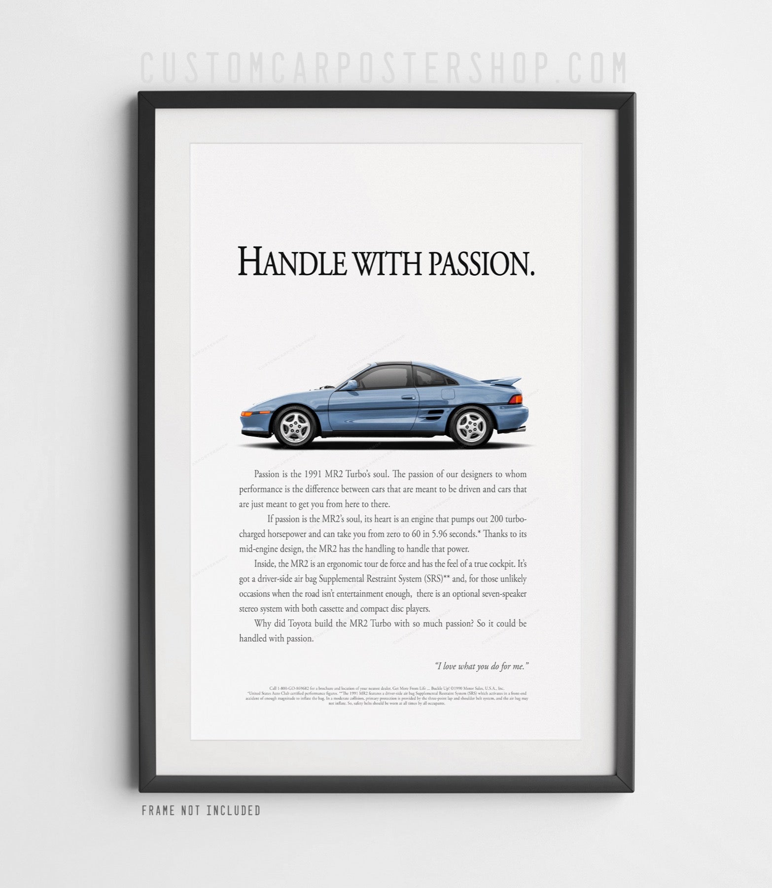 Toyota MR2 Turbo (2nd Gen) Print Ad Poster - Passion
