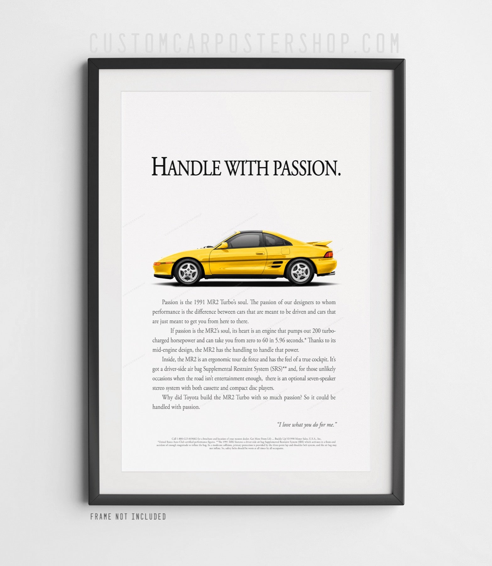 Toyota MR2 Turbo (2nd Gen) Print Ad Poster - Passion