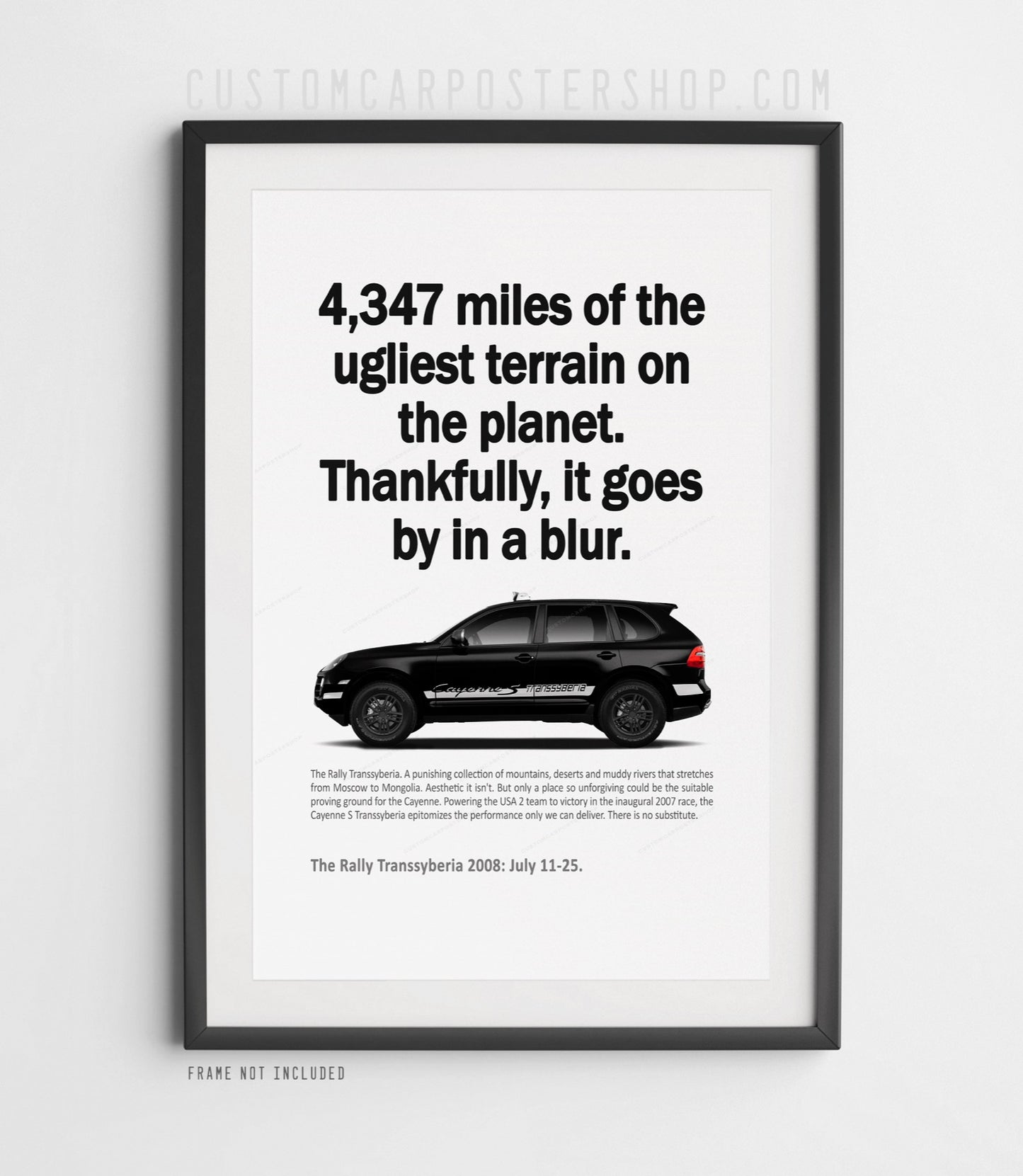 Porsche Cayenne S Transsyberia Rally Print Ad - In a Blur