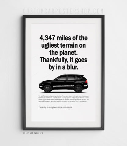 Porsche Cayenne S Transsyberia Rally Print Ad - In a Blur