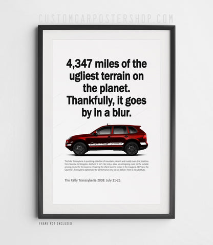 Porsche Cayenne S Transsyberia Rally Print Ad - In a Blur