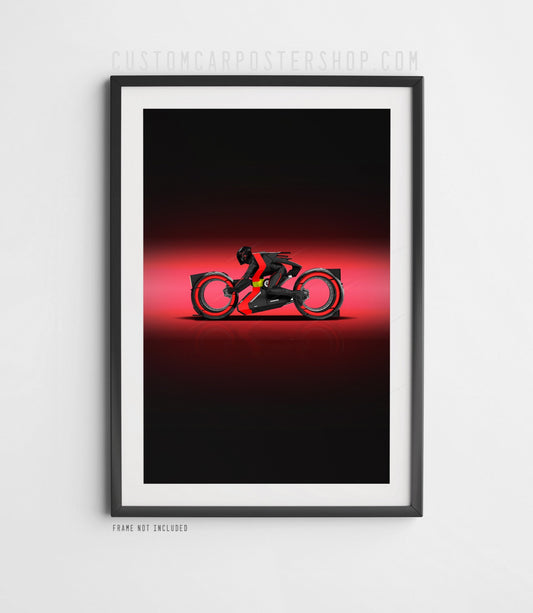 TRON: Ares Light Cycle photorealistic fine art print.