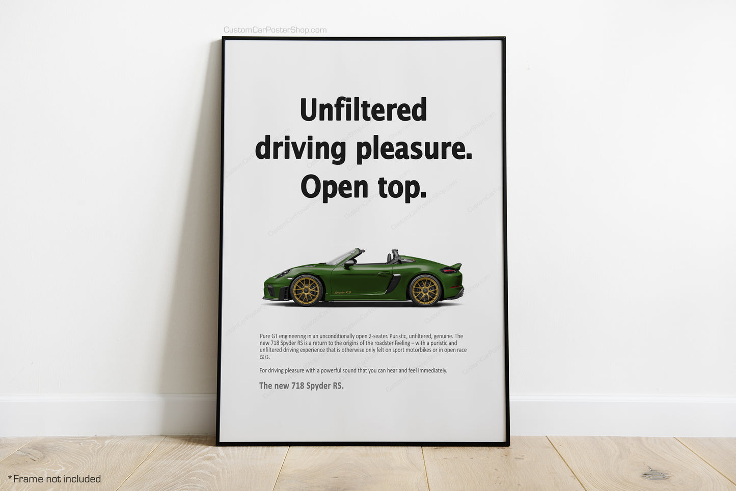 Unfiltered Pleasure - Porsche 718 Spyder RS Vintage Porsche Ads