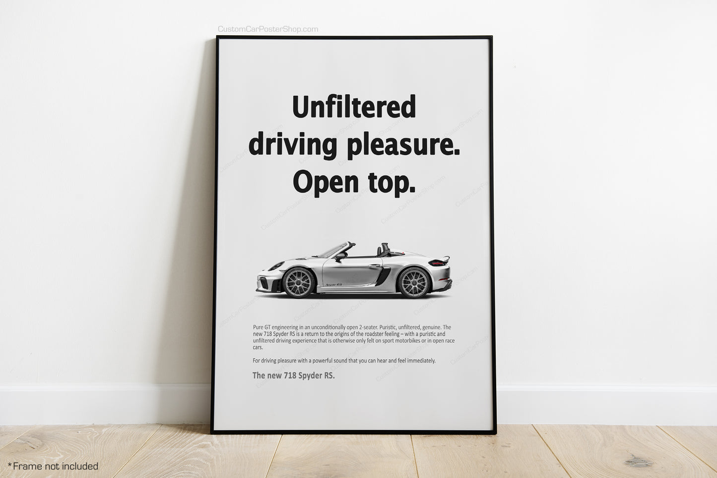 Unfiltered Pleasure - Porsche 718 Spyder RS Vintage Porsche Ads