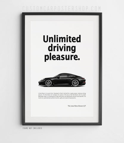 Porsche 911 S/T (992) Print Ad - Unlimited Driving Pleasure