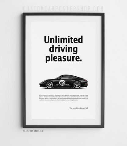 Porsche 911 S/T (992) Print Ad - Unlimited Driving Pleasure