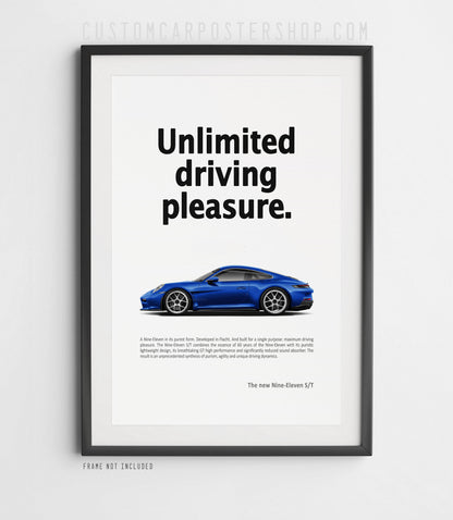 Porsche 911 S/T (992) Print Ad - Unlimited Driving Pleasure