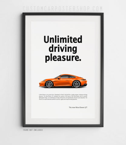 Porsche 911 S/T (992) Print Ad - Unlimited Driving Pleasure