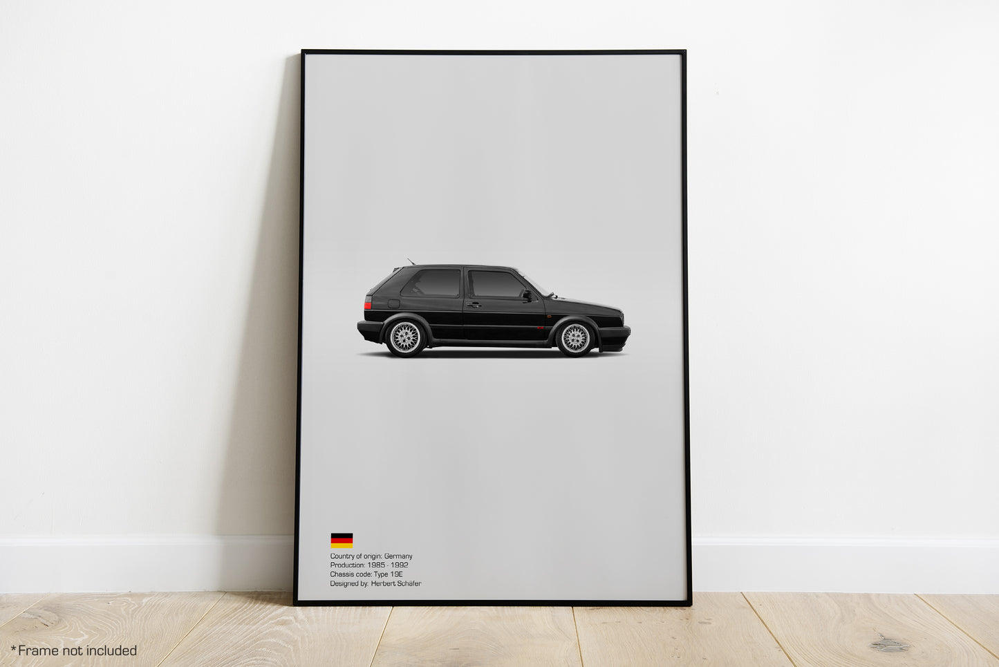Golf GTI Mk2 Poster - Minimalistic Wall Art
