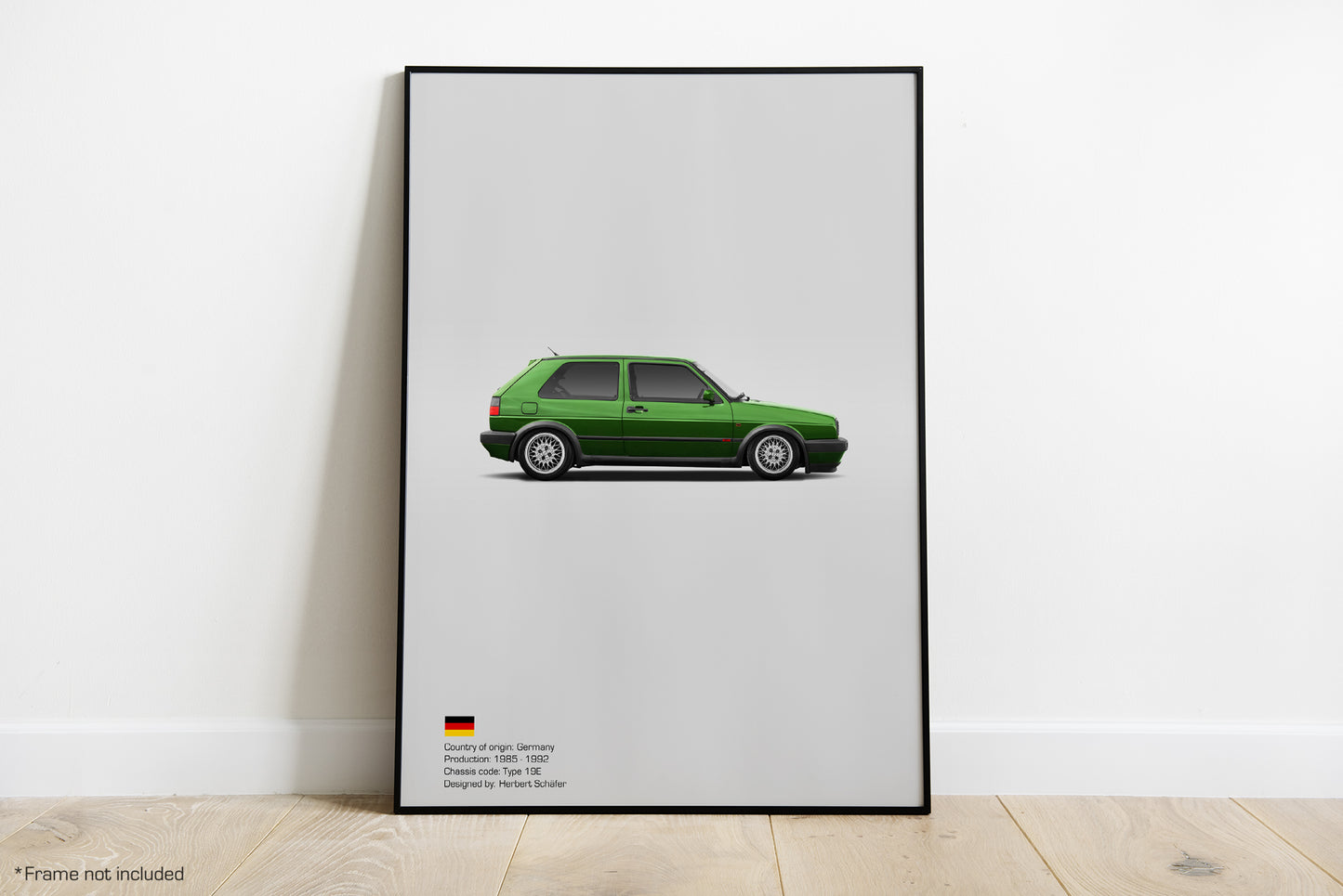 Golf GTI Mk2 Poster - Minimalistic Wall Art