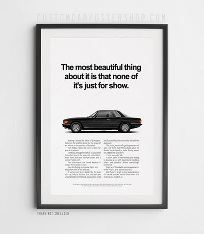 Mercedes-Benz 450SLC (C107) Remastered Print Ad - Not Just for Show