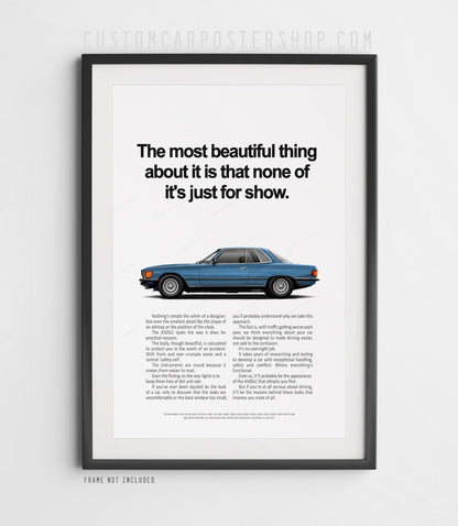 Mercedes-Benz 450SLC (C107) Remastered Print Ad - Not Just for Show