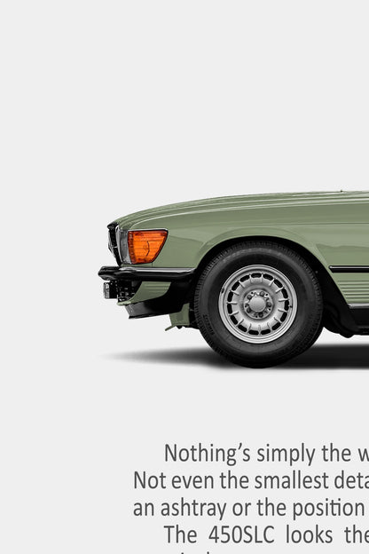 Mercedes-Benz 450SLC (C107) Remastered Print Ad - Not Just for Show