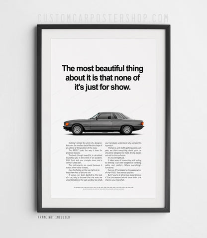 Mercedes-Benz 450SLC (C107) Remastered Print Ad - Not Just for Show