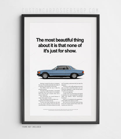 Mercedes-Benz 450SLC (C107) Remastered Print Ad - Not Just for Show
