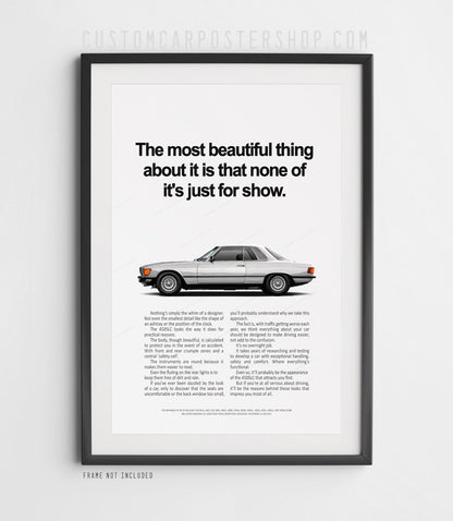 Mercedes-Benz 450SLC (C107) Remastered Print Ad - Not Just for Show