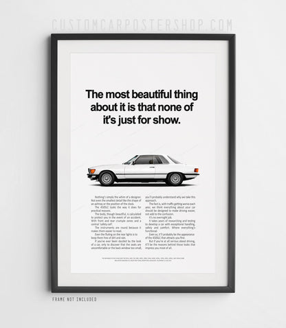 Mercedes-Benz 450SLC (C107) Remastered Print Ad - Not Just for Show