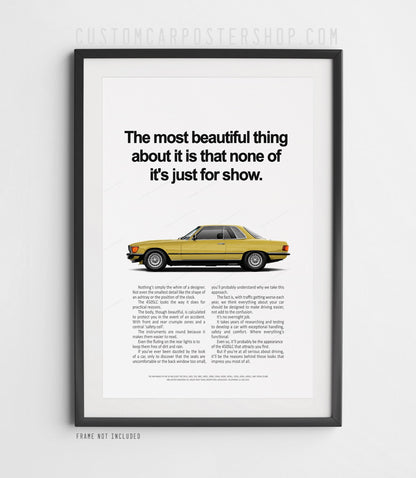 Mercedes-Benz 450SLC (C107) Remastered Print Ad - Not Just for Show
