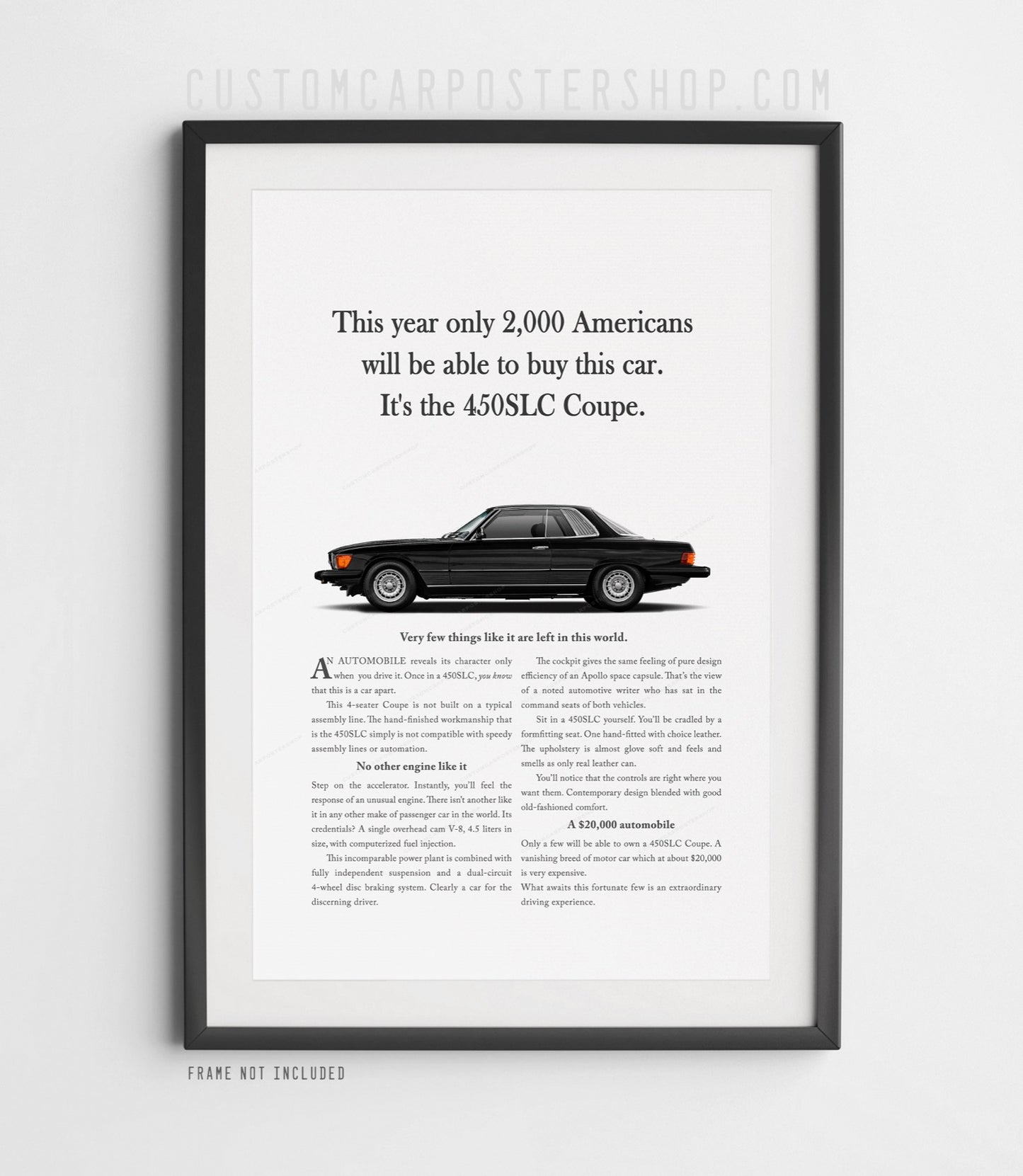 Mercedes-Benz 450SLC (C107) Remastered Print Ad - Only 2000 Americans