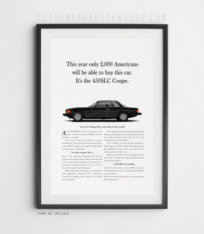 Mercedes-Benz 450SLC (C107) Remastered Print Ad - Only 2000 Americans