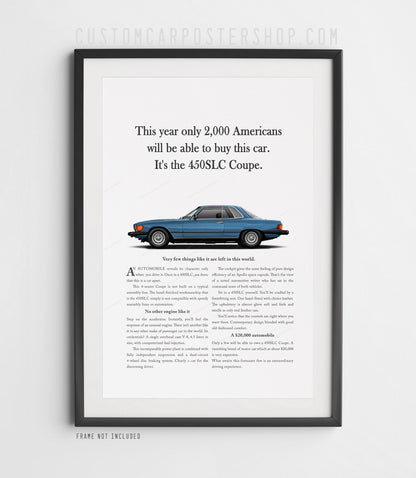 Mercedes-Benz 450SLC (C107) Remastered Print Ad - Only 2000 Americans