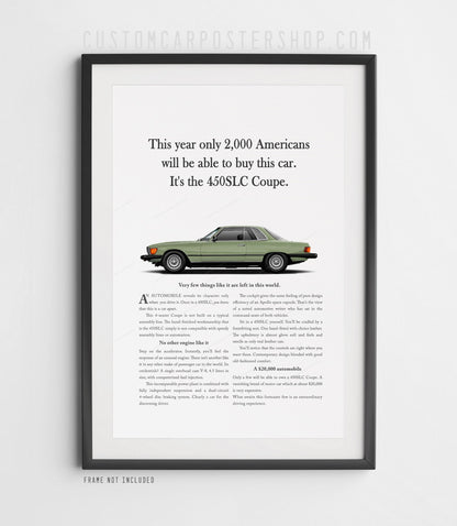 Mercedes-Benz 450SLC (C107) Remastered Print Ad - Only 2000 Americans