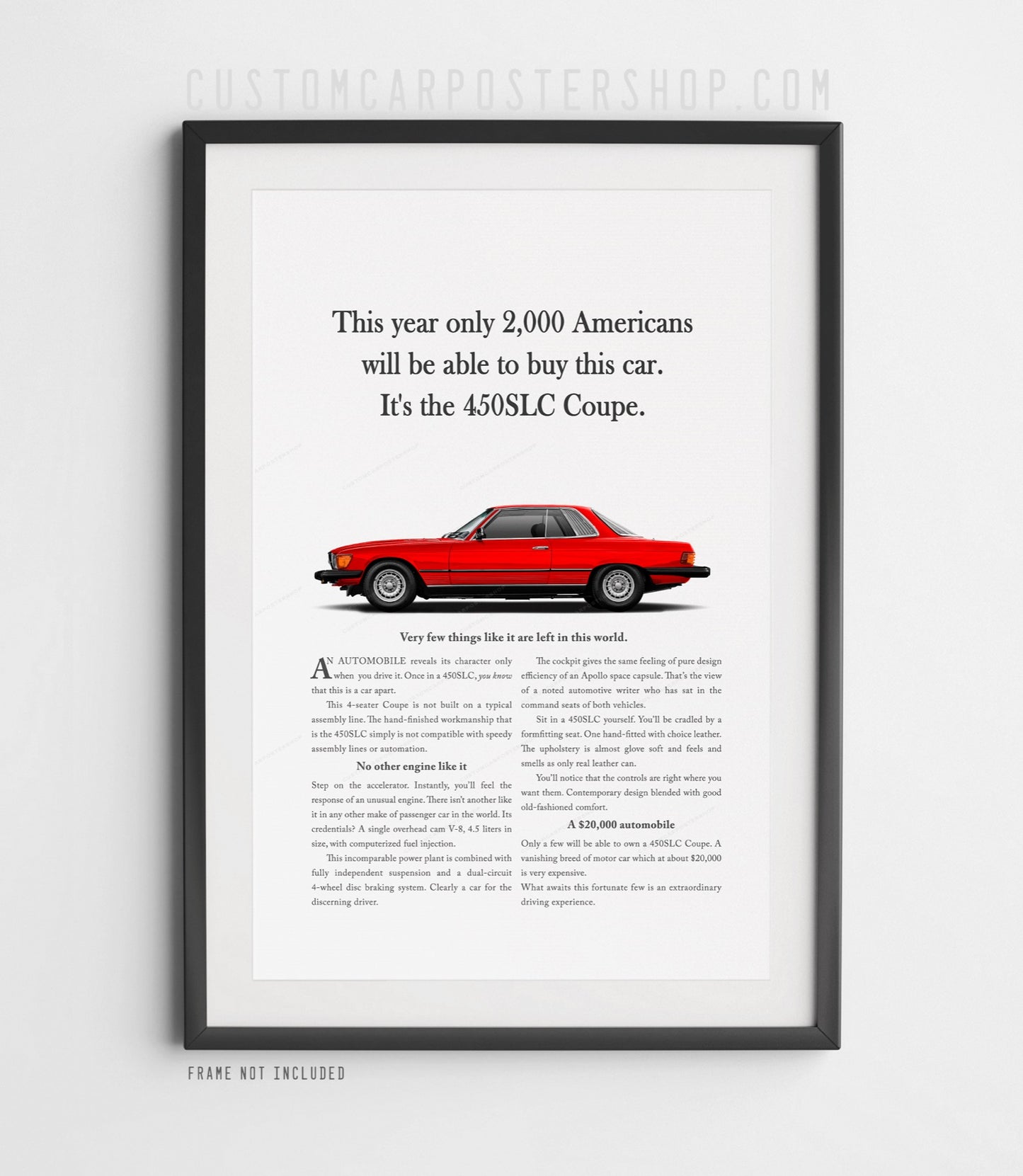 Mercedes-Benz 450SLC (C107) Remastered Print Ad - Only 2000 Americans